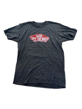 Vans Mens Off The Wall Heather Gray Graphic T-Shirt Classic Fit Size Large